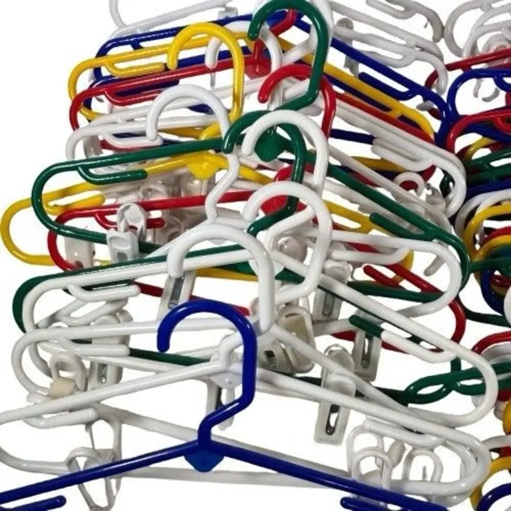 Lot of 59 Baby Child Youth Hangers Primary Colors Red Blue Green Yellow White